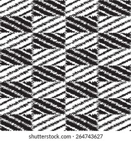 Vector seamless pattern, geometric background Black and white