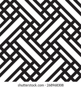 Vector seamless pattern, geometric background Black and white