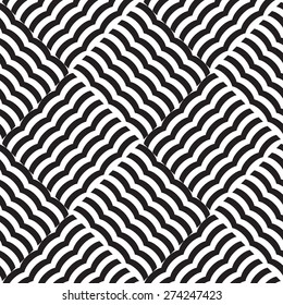 Vector seamless pattern, geometric background Black and white
