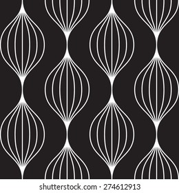 Vector seamless pattern, geometric background Black and white