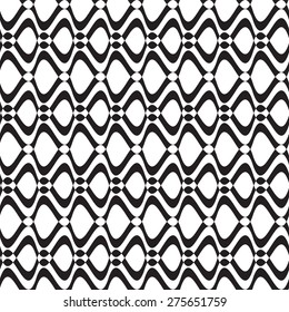 Vector seamless pattern, geometric background Black and white