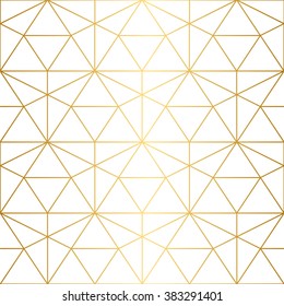 Vector seamless pattern. Geometric background with rhombus and nodes. Abstract geometric pattern. Golden texture.Seamless geometric pattern. - Shutterstock ID 383291401