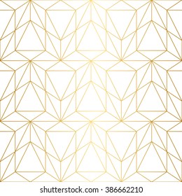 Vector seamless pattern. Geometric background with rhombus and nodes. Abstract geometric pattern. Golden texture.Seamless geometric pattern.