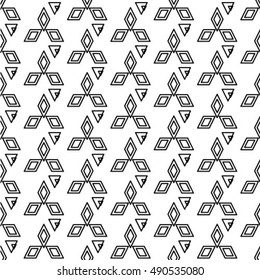 Vector seamless pattern. Geometric background with rhombus. 