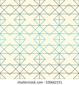 Vector seamless pattern. Geometric background with rhombus and nodes. Abstract pattern. Gradient background.
