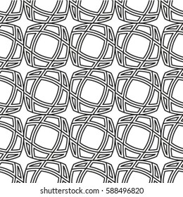 Vector seamless pattern, geometric background black and white.