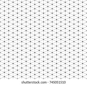 Vector seamless pattern. Geometric background with dotted hexagons. Dots connected with dotted lines. Repeating geometric tiles. Eps10