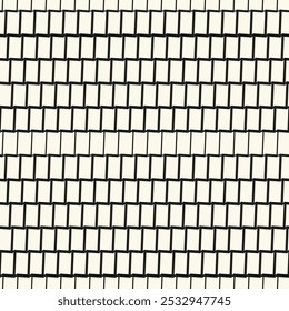 Padrão sem emenda do vetor. Quadrados geométricos listrados em negrito. Fundo monocromático elegante. Um padrão repetitivo simples. 