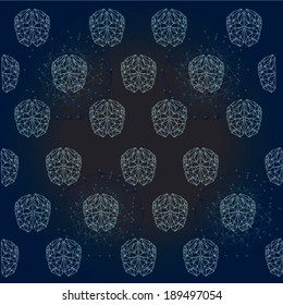 Vector seamless pattern. geometric brain. Repeating geometric tiles with smooth grid