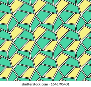 Vector seamless pattern with geometric pattern. Bright summer and spring colors. Sketch textile, background, wrapping paper design, packaging.