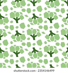 Vector seamless pattern with geometric broccoli pattern. Beautiful food design elements, perfect for prints and patterns. Printing on the packaging of vegetable products