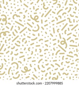 Vector Seamless Pattern With Geometric Confetti. Simple Geometric Color Backdrop With Shapes.