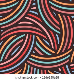 Vector seamless pattern. Geometric design with crossed arc