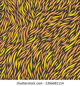 Vector seamless pattern. Geometric design with wavy lines.