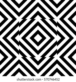 Vector seamless pattern. Geometric element, design template with striped black white diagonal inclined lines. Background, texture with op art effect. Technologic tiles for card web tile app cover