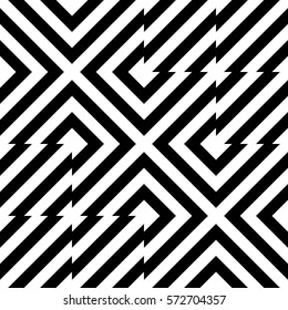 Vector seamless pattern. Geometric element, design template with striped black white diagonal inclined lines. Background, texture with op art effect. Technologic fabric tile card cover print badge