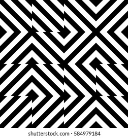 Vector seamless pattern. Geometric element, design template with striped black white diagonal inclined lines. Background, texture with op art effect. Technologic tiles for card web tile app cover