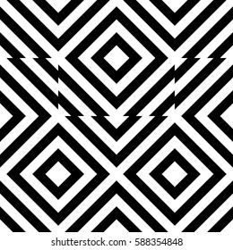Vector seamless pattern. Geometric element, design template with striped black white diagonal inclined lines. Background, texture with op art effect. Technologic fabric tile card cover print badge