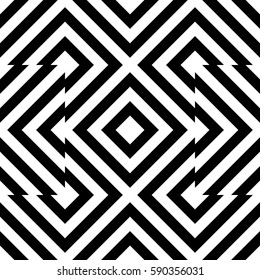 Vector seamless pattern. Geometric element, design template with striped black white diagonal inclined lines. Background, texture with op art effect. Technologic fabric tile card cover print badge