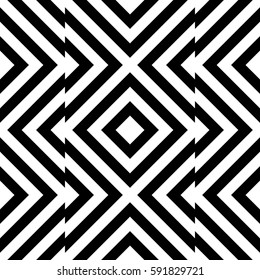 Vector seamless pattern. Geometric element, design template with striped black white diagonal inclined lines. Background, texture with op art effect. Technologic fabric tile card cover print badge