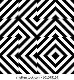Vector seamless pattern. Geometric element, design template with striped black white diagonal inclined lines. Background, texture with op art effect. Technologic fabric tile card cover print badge