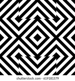 Vector seamless pattern. Geometric element, design template with striped black white diagonal inclined lines. Background, texture with op art effect. Technologic fabric tile card cover print badge