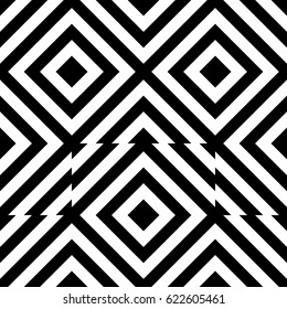 Vector seamless pattern. Geometric element, design template with striped black white diagonal inclined lines. Background, texture with op art effect. Technologic fabric tile card cover print badge