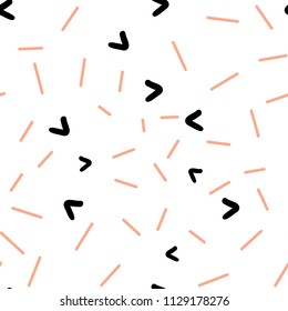 Vector seamless pattern with geometric elements on a white background. Backdrop with angles and lines for your design