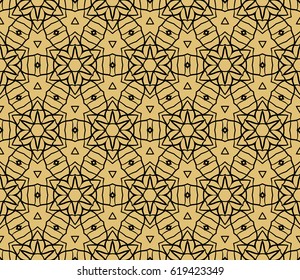 Vector seamless pattern with geometric floral style background. for printing on fabric, paper for scrapbooking, wallpaper, cover, page book.