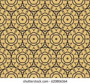 Vector seamless pattern with geometric floral style background. for printing on fabric, paper for scrapbooking, wallpaper, cover, page book.