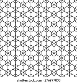 Vector seamless pattern - geometric modern hexagon polygon black and white background