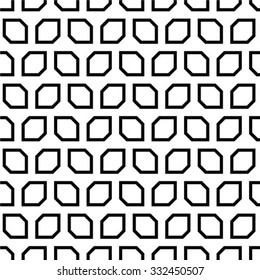 Vector seamless pattern - geometric modern hexagon polygon black and white background