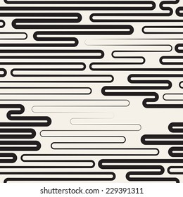 Vector seamless pattern. Geometric monochrome texture. Meandering line with varying thickness. Winding repeating unusual print for a variety of uses