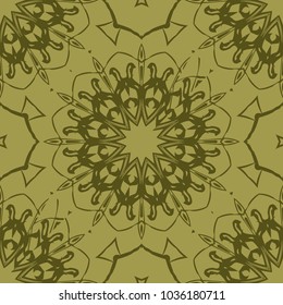 Vector seamless pattern. Geometric ornament with abstract flower. for design, wallpaper, invitation.