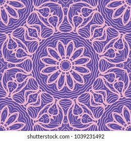 Vector seamless pattern. Geometric ornament with abstract flower. for design, wallpaper, invitation.