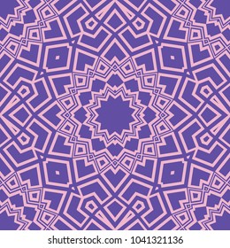 Vector seamless pattern. Geometric ornament with abstract flower. for design, wallpaper, invitation.