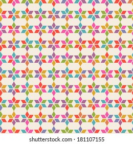 Vector seamless pattern with geometric ornament. Color decorative illustration for print, web