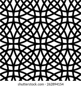 Vector seamless pattern, geometric ornament with rings.