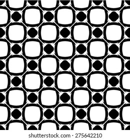 Vector seamless pattern, geometric ornament with rings.