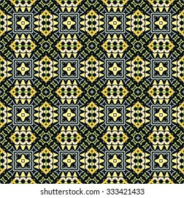 Vector seamless pattern, geometric ornament, tribal ethnic arabic indian motif. Hand drawn abstract sketchy background. Repeating fabric texture