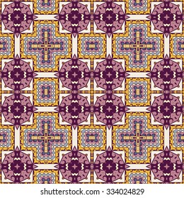Vector seamless pattern geometric ornament, tribal ethnic arabic indian motif. Hand drawn abstract sketchy background. Repeating fabric texture
