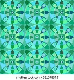 Vector seamless pattern with geometric ornament. Color decorative mosaic illustration for print, web