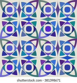 Vector seamless pattern with geometric ornament. Color decorative mosaic illustration for print, web