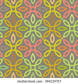 Vector seamless pattern with geometric ornament. Color decorative mosaic illustration for print, web