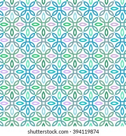 Vector seamless pattern with geometric ornament. Color decorative mosaic illustration for print, web
