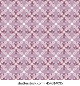 Vector seamless pattern with geometric ornament. Creative vector star. Background with abstract snowflakes
