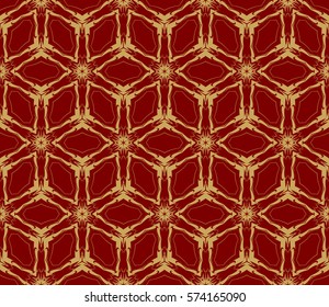 Vector seamless pattern. Geometric ornament with abstract flower. for design, wallpaper, invitation.