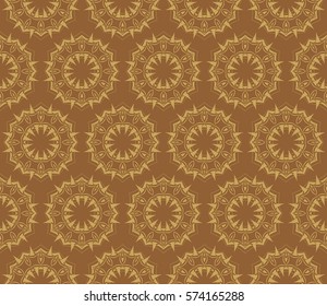 Vector seamless pattern. Geometric ornament with abstract flower. for design, wallpaper, invitation.