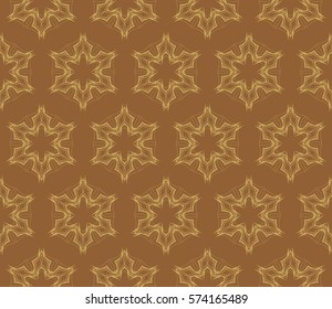 Vector seamless pattern. Geometric ornament with abstract flower. for design, wallpaper, invitation.