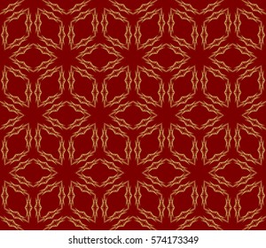 Vector seamless pattern. Geometric ornament with abstract flower. for design, wallpaper, invitation.